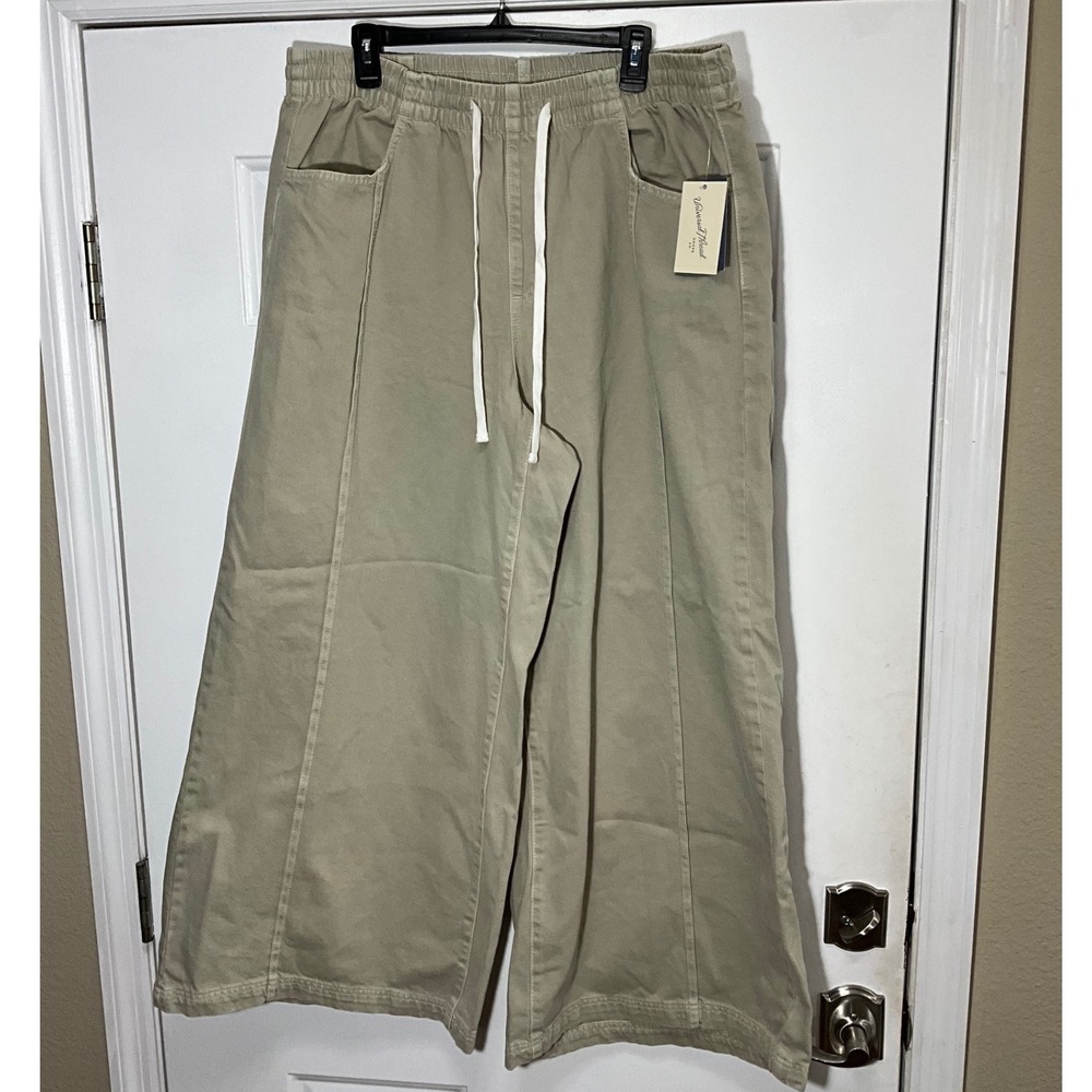 Universal Thread Womens Khaki Wide Leg Drawstring Pants High Rise XXL NWT